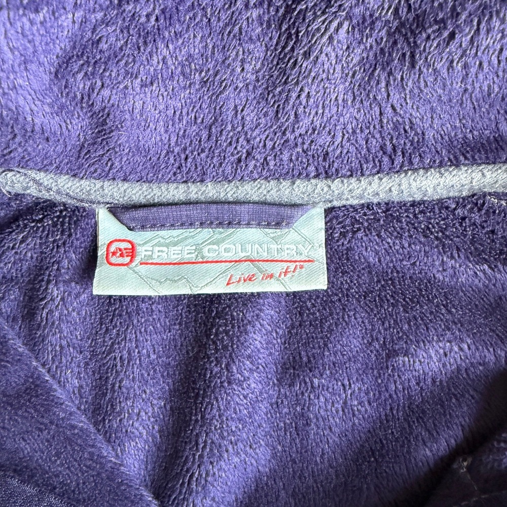 Free Country Womens 2X Purple Hooded Softshell Jacket Faux Fur Fleece Lined Zip - Picture 4 of 6